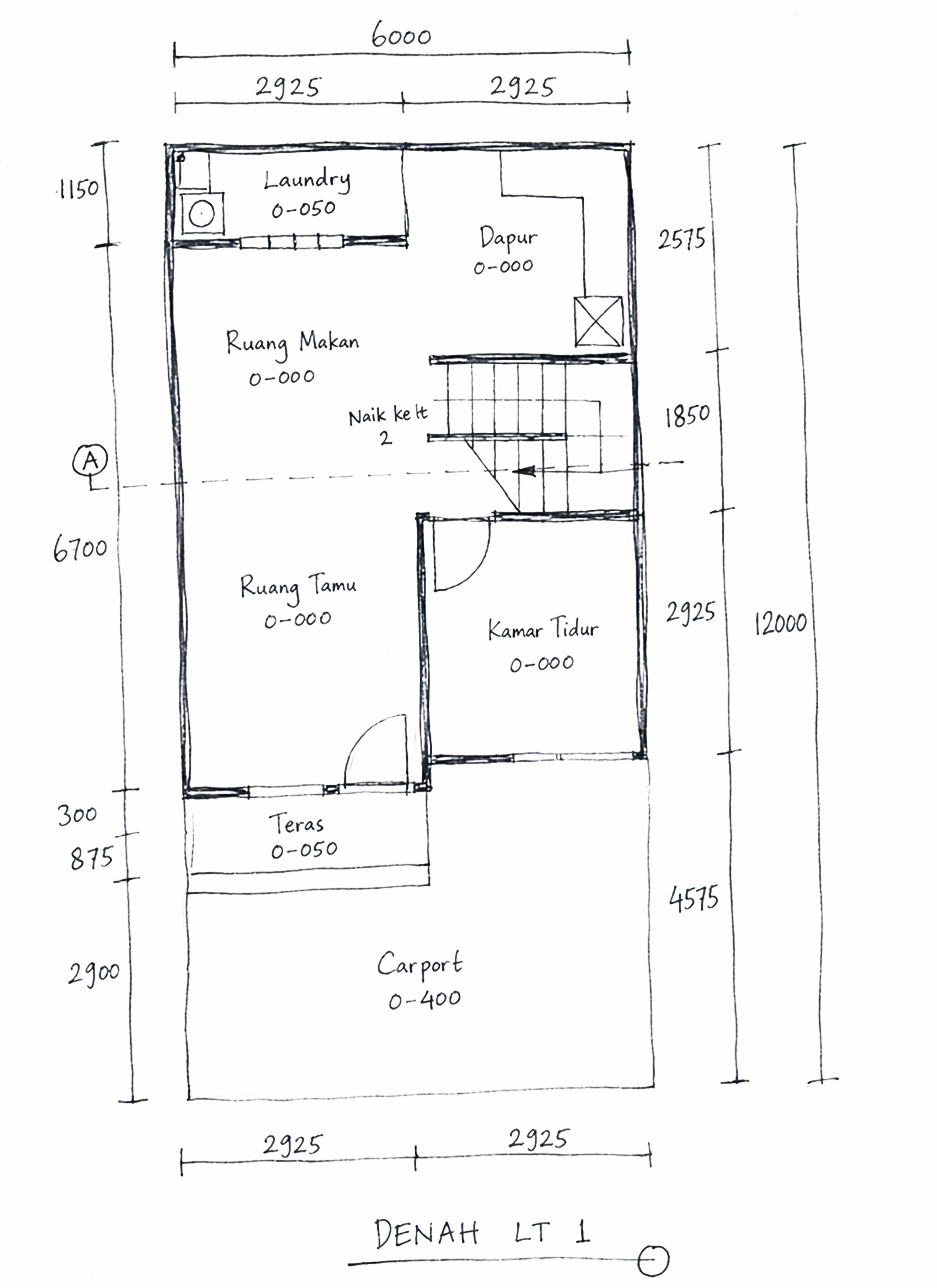 Sketsa kasar denah rumah